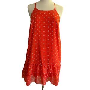 Abercrombie & Fitch Summer Dress Ruffle Coral Orange Womens Size Medium